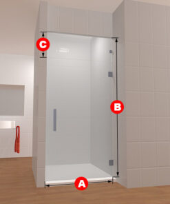 Single Glass Shower Door Layout 5