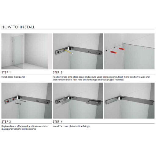 L Brace For Fixed Glass Panels - Left - Image 3
