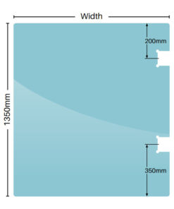 12mm Clear Toughened Channel Glass Polaris Hinge Panel 1350mm(H) x 1000mm(W)