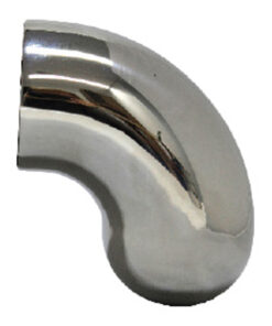 Modular 50mm Round – Handrail End Curved – SS316 Polish (Curves Around 180-Degrees)